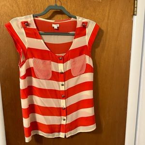 Anthropologie Odille silk sailor shirt size 6